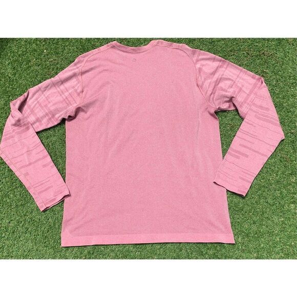 Lululemon Metal Vent Tech HEATHERED RED SEAMLESS LONG SLEEVE SHIRT sz L - Picture 5 of 6